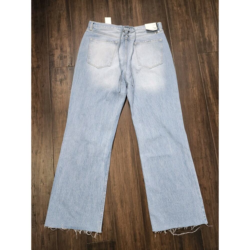 KanCan 90s Flare High Rise Jeans Size 13/30 Corset Back Lace Up Light Wash NWT - Picture 7 of 9